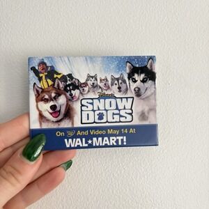 Vintage Snow Dogs Movie Promo Pin Brooch Button Disney Y2K Blue Walmart
